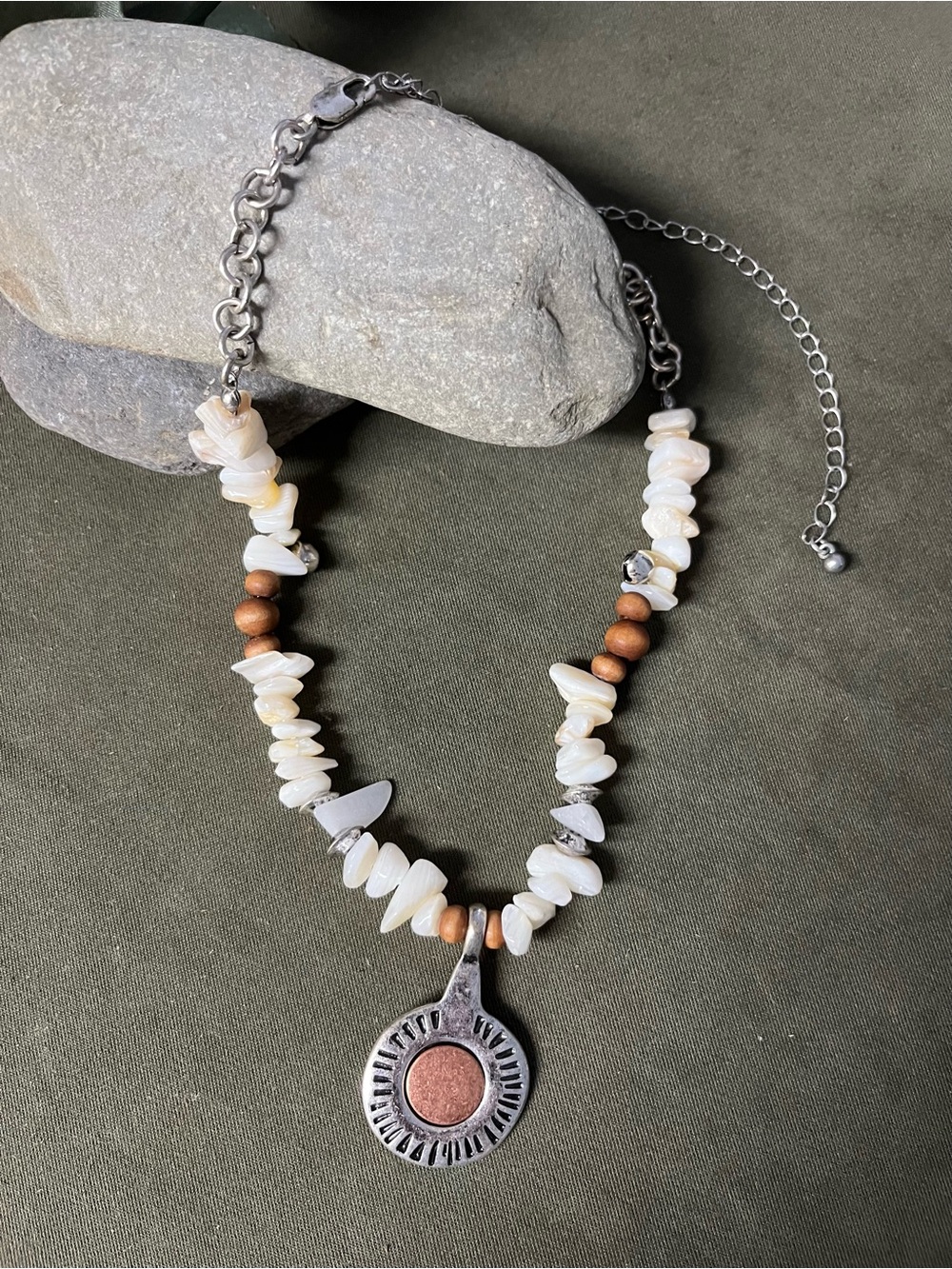 Handcrafted White Shell and Copper Bead Necklace - Free People